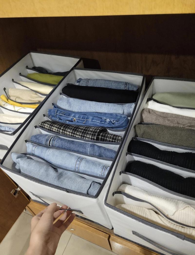 家用抽屉衣物竖放收纳整理实拍图