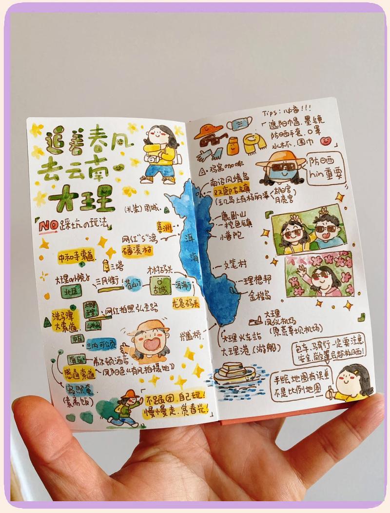 自由行旅游攻略手写景点标记笔记本