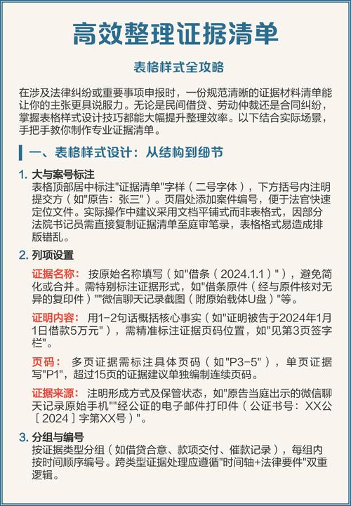北京分家析产案件核心证据整理对照表