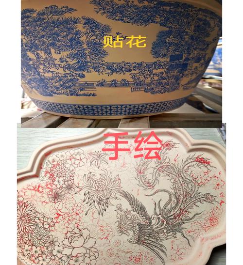 陶瓷纹样侵权案原被告作品对比图