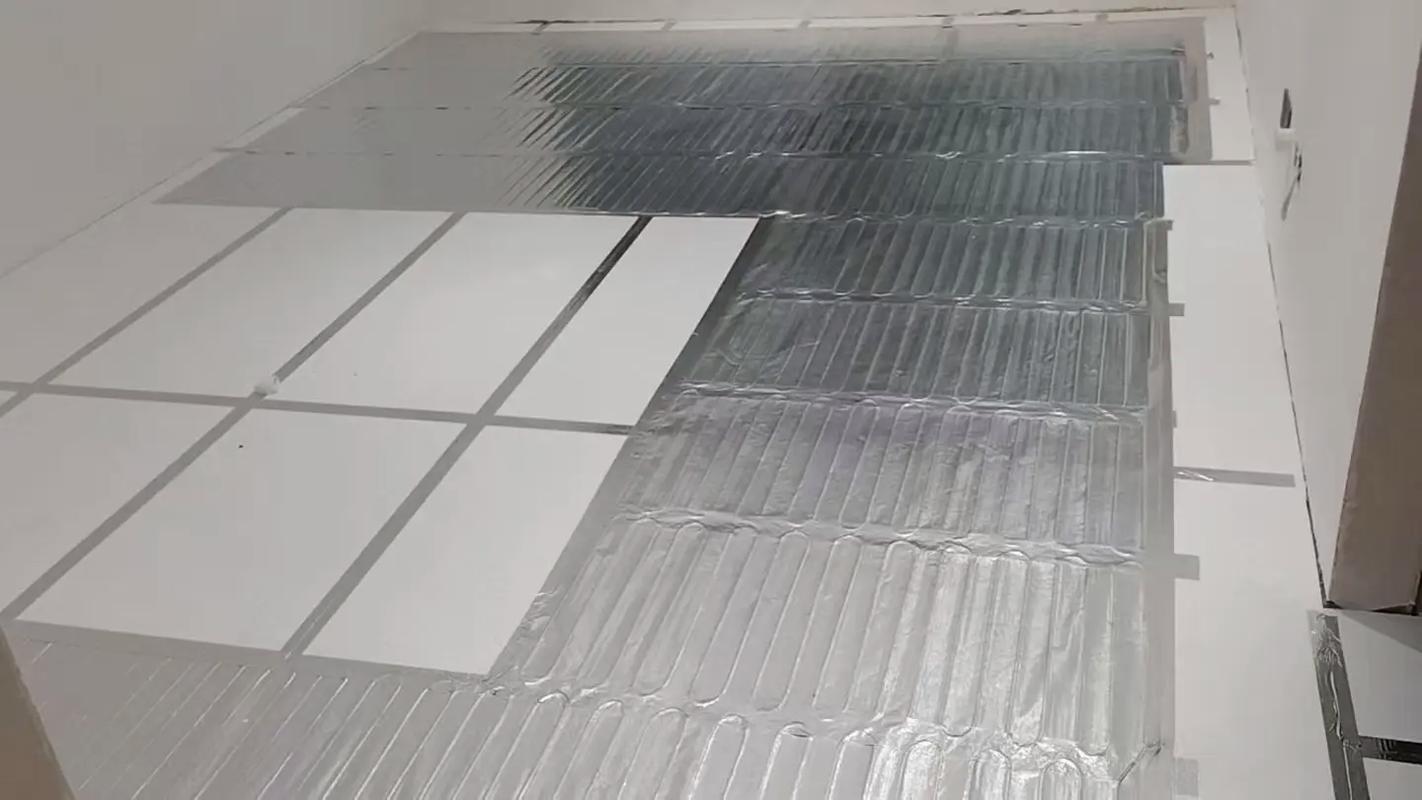 家用地暖地面铝箔隔音垫铺贴效果图