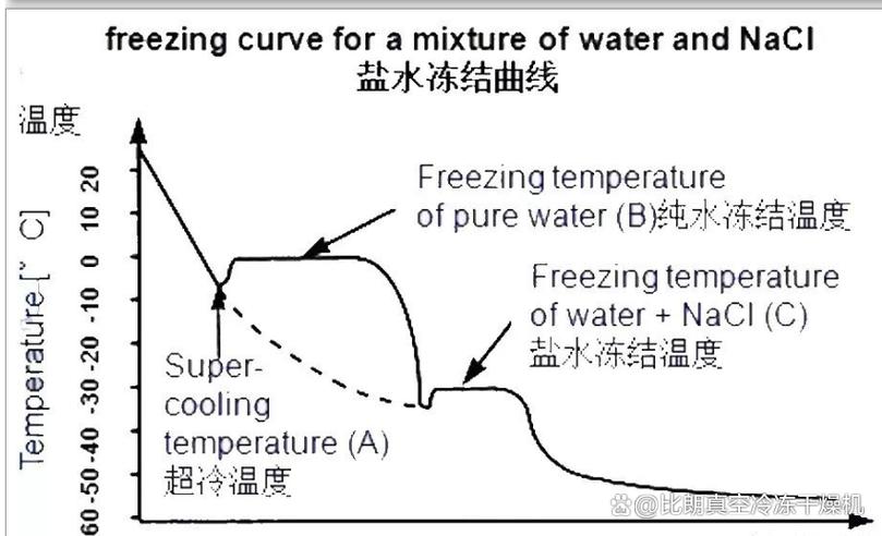 冻干工艺温度压力曲线与共晶点示意图