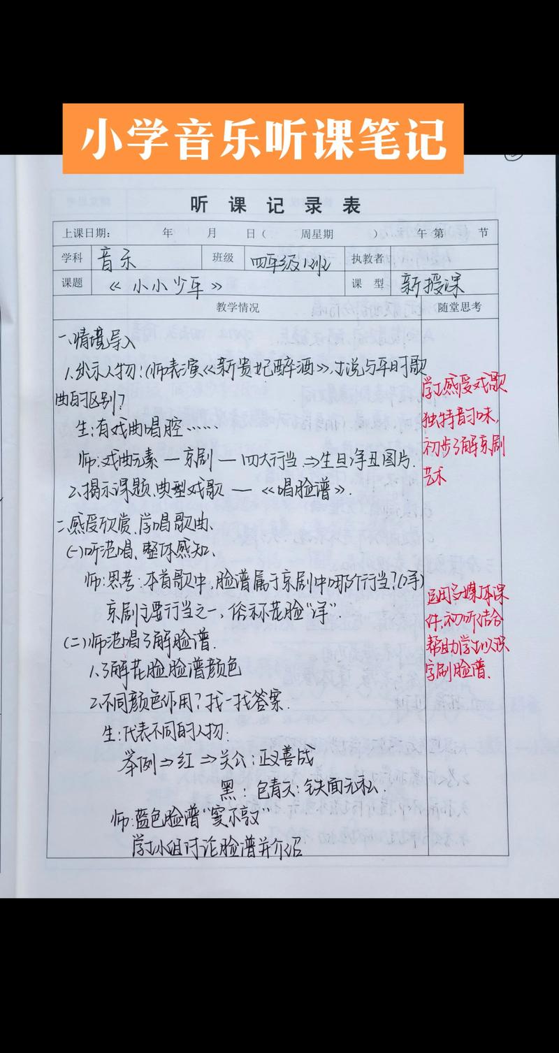 教师听课焦点学生观察笔记特写