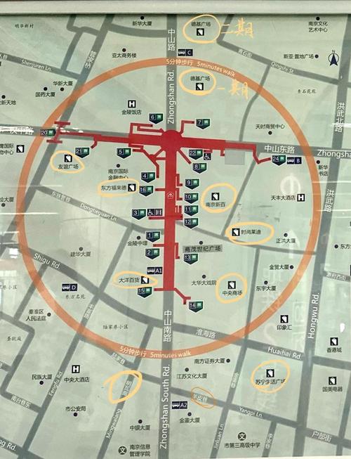 南京地铁楼盘步行距离实测对比图
