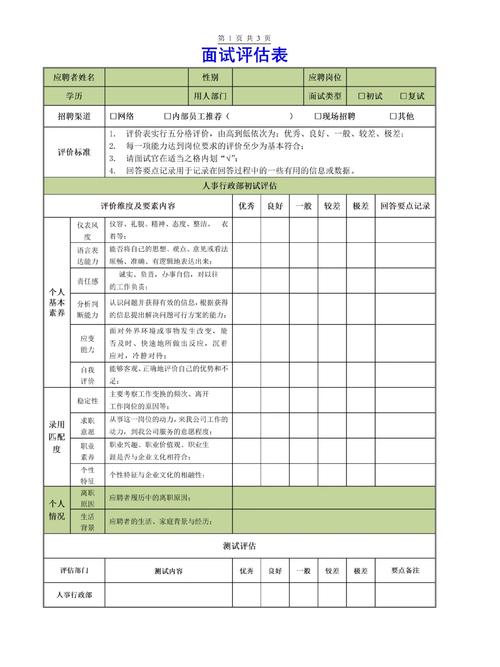 应届生求职offer多维度对比评估表
