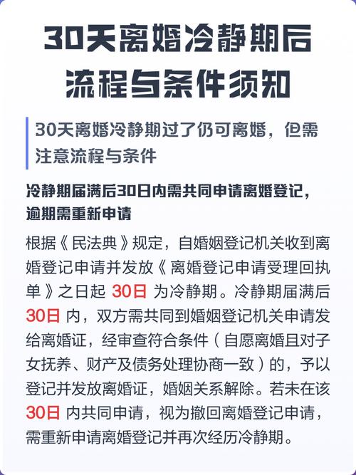 民法典离婚冷静期三十天流程图