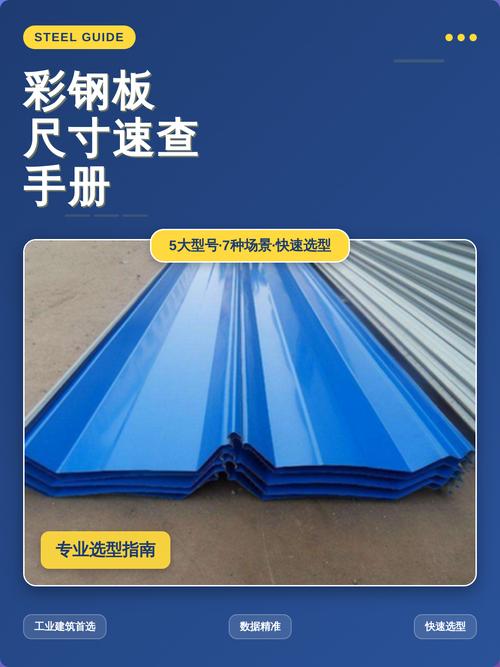 建材市场里不同厚度彩钢板样板对比
