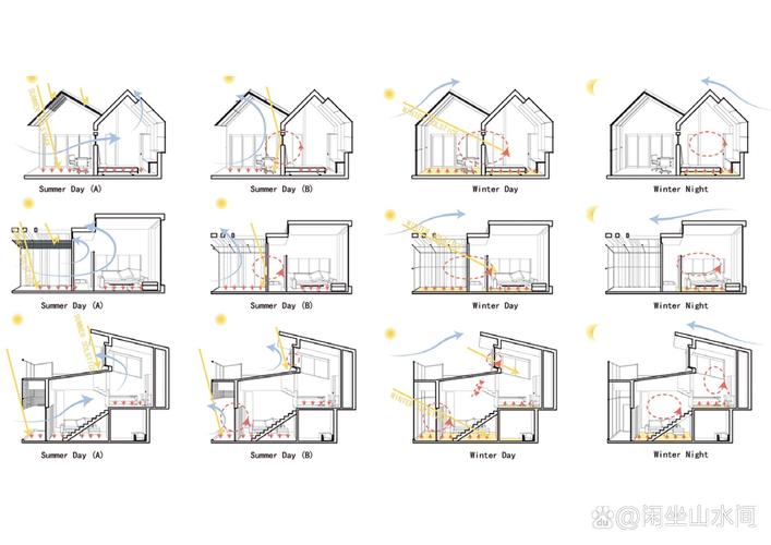 住宅被动式绿色设计朝向布局示意图