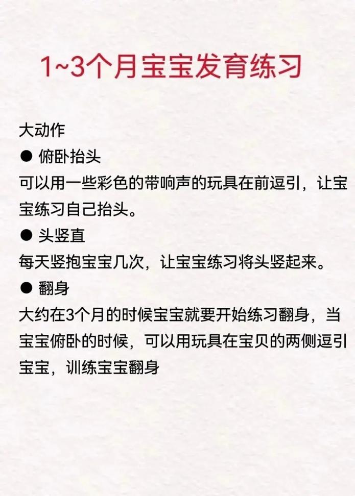 宝宝俯趴抬头训练成长时间轴关键期图表