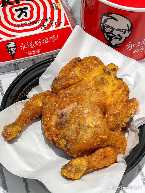 快餐测评摆拍凉透的脆皮炸鸡图