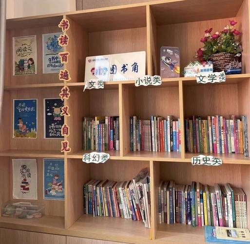 中学生拓展阅读书架近景 丰富图书种类