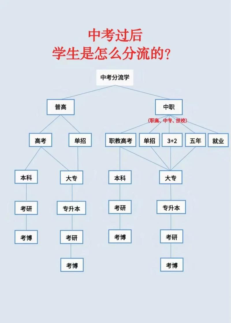 中考升学路径分流示意图