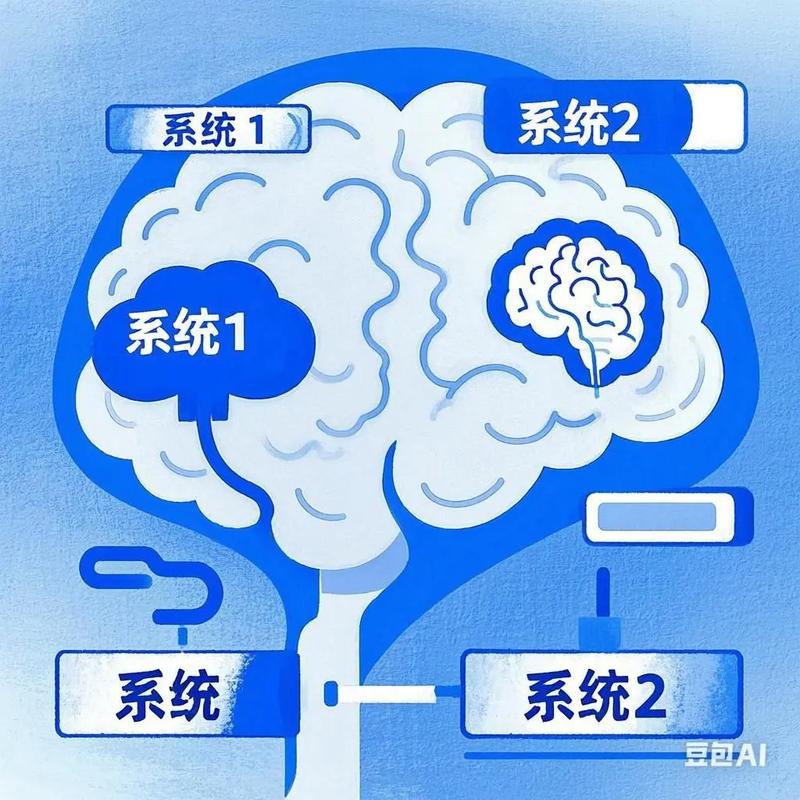 大脑双加工系统1与系统2示意图