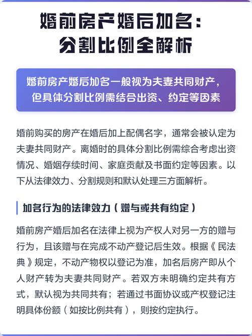 婚前婚后房产加名财产分割图解