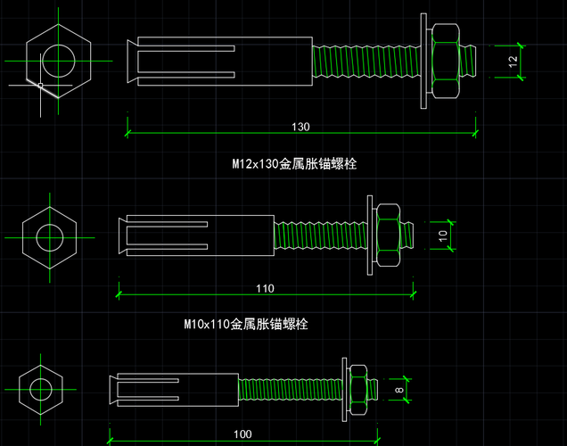 悬空餐边柜固定膨胀螺栓施工图