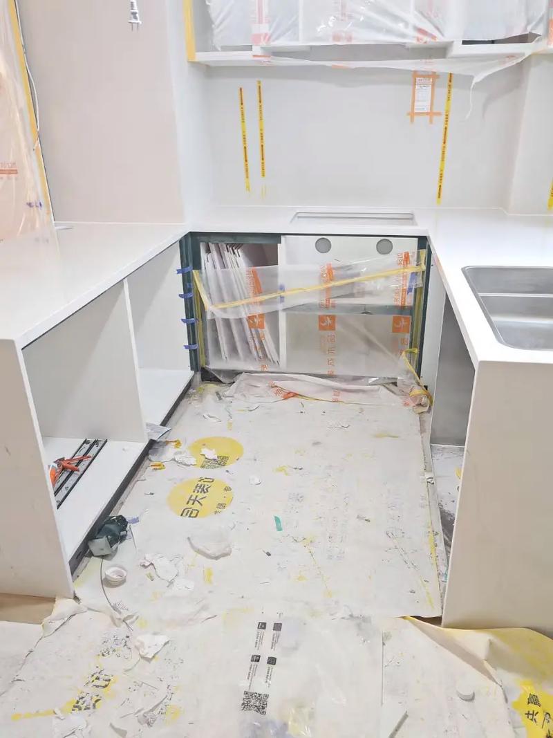 中岛台验收检查台面水平缝隙