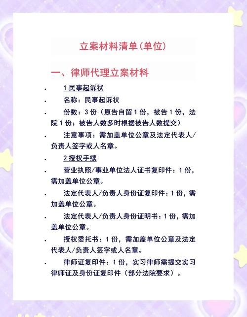 民事诉讼法一审立案材料清单示意图