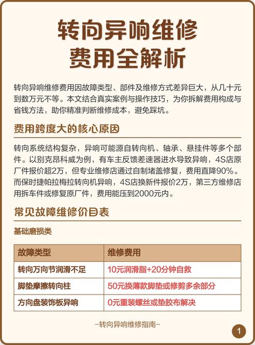 修转向机异响,最容易踩的两个费用坑