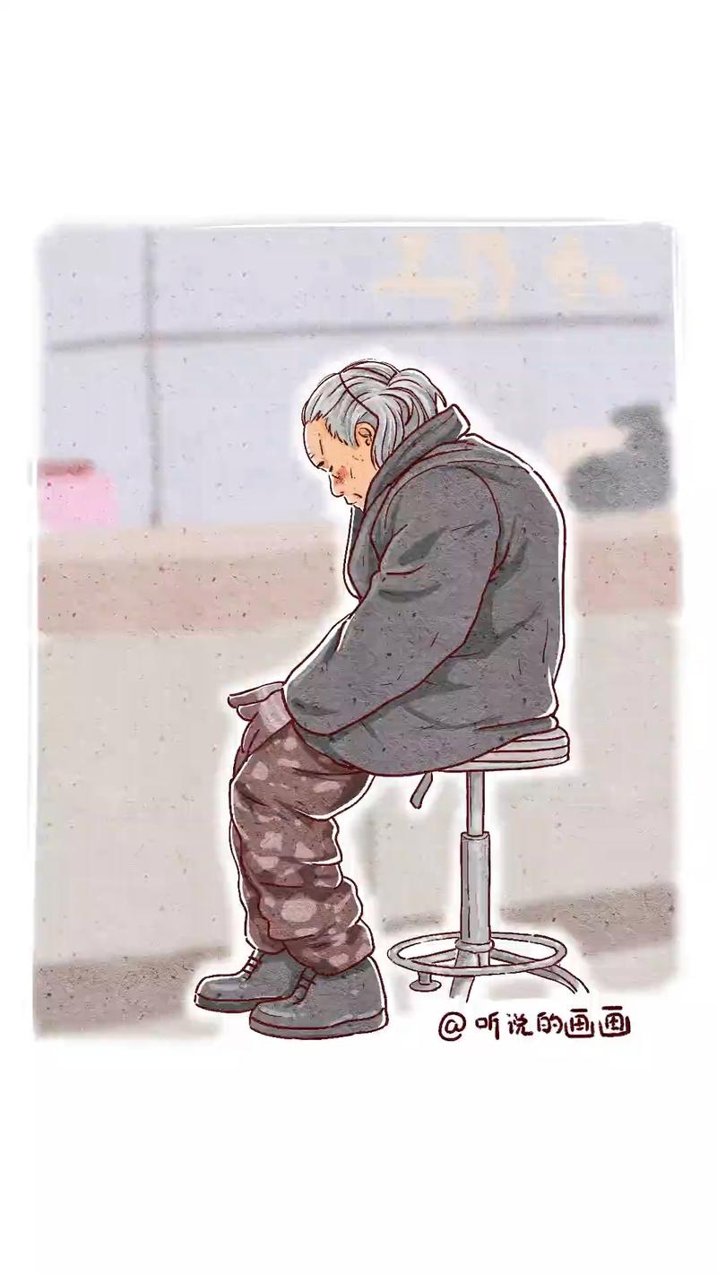 老人回忆往事后悔的插画