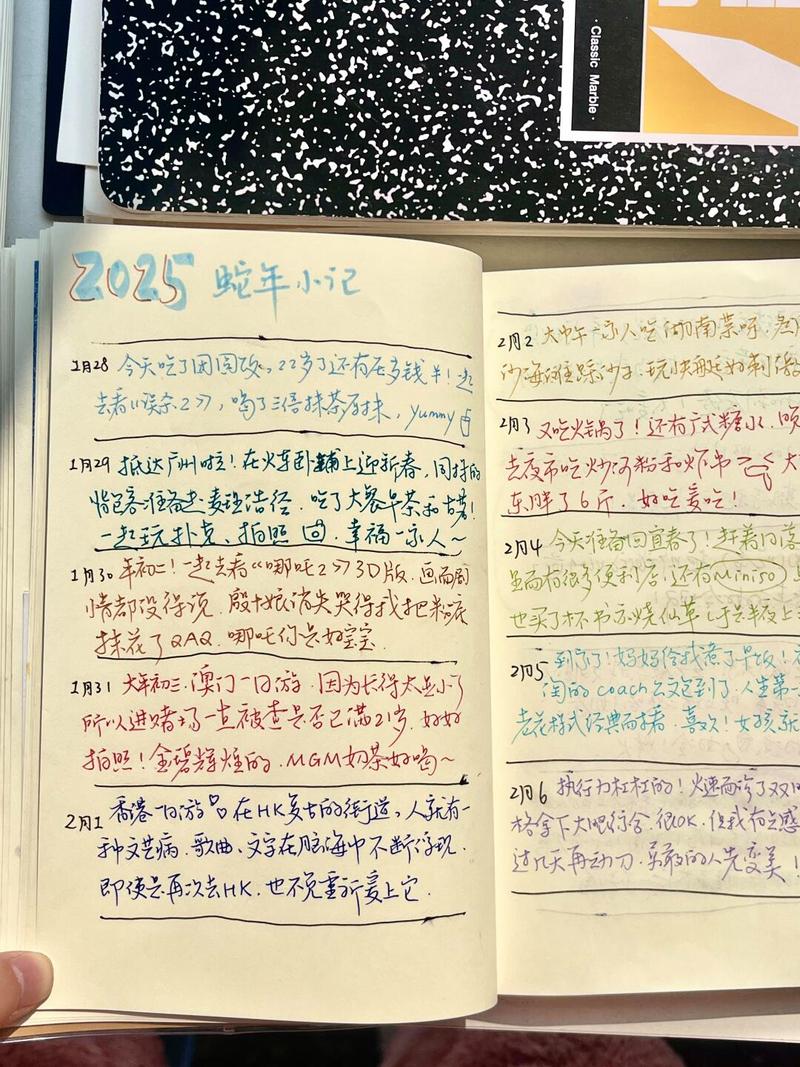 一本写满情绪日记的陈旧笔记本