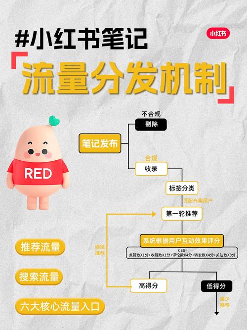 品牌小红书种草流量分发路径示意图