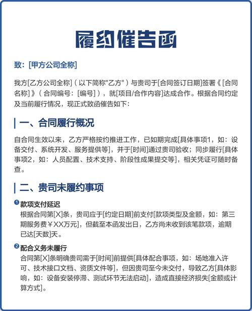经纪合同履约催告函模板示例