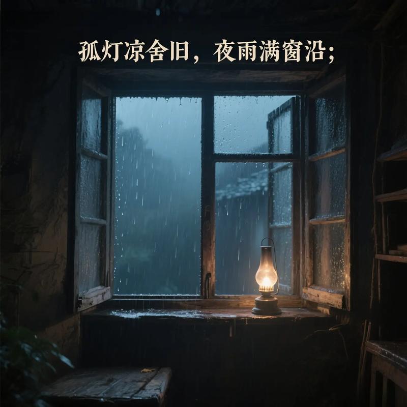 深夜台灯下摊开的诗集,窗外下雨