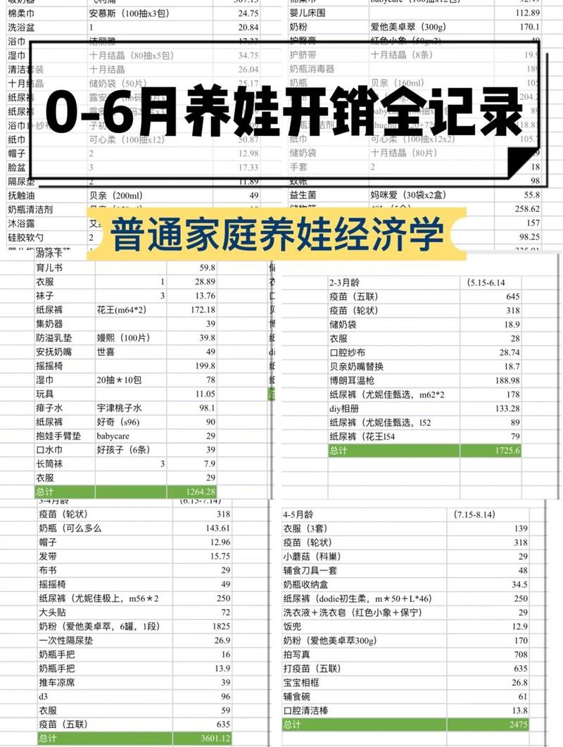 未成年子女抚养费开销记录表