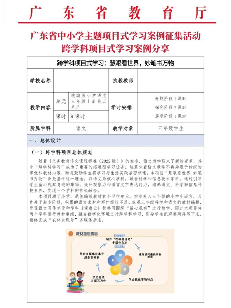 新课标跨学科项目式学习案例图