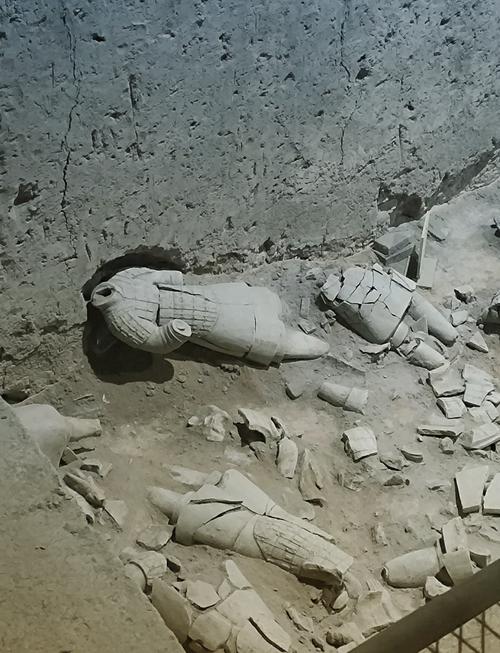 西安秦始皇兵马俑修复区黄土堆