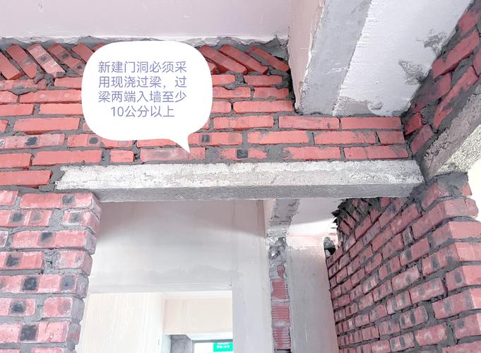 家庭装修新建墙体门洞上方现浇混凝土过梁