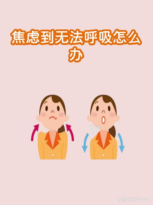 漫画人物把注意力从焦虑的思维拉回呼吸的示意图
