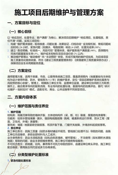 后期使用维护问题