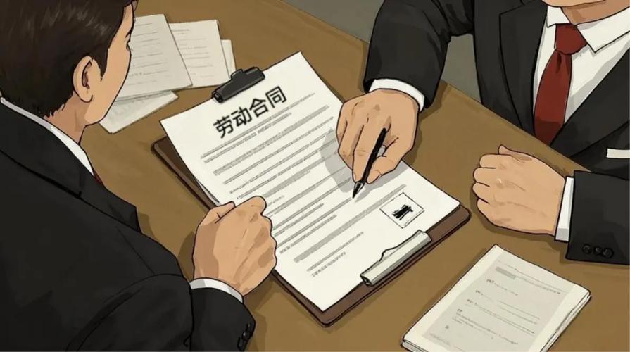 劳动法入职签订劳动合同办公场景