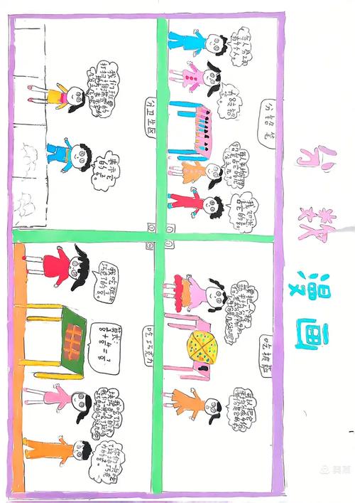 小学学生错题本上的漫画式分数应用题示意图