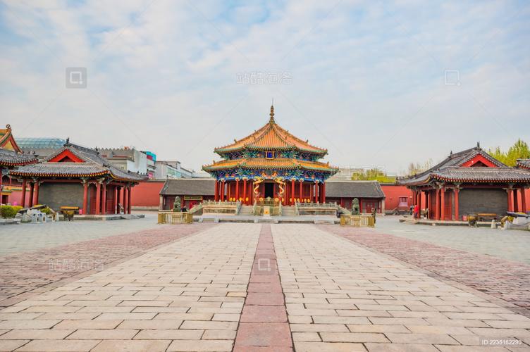 沈阳故宫东路大政殿十王亭全景