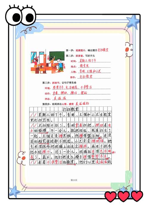 小学生作文流水线模板示例