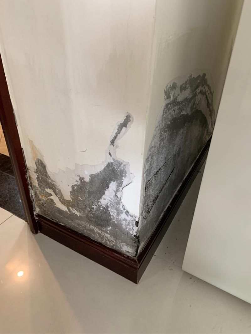 卫生间墙角渗水水渍特写图