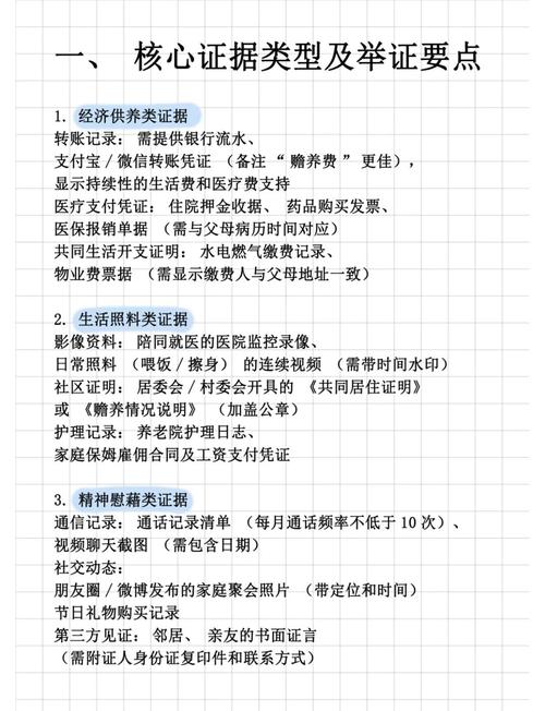 赡养费纠纷收入举证材料整理实拍
