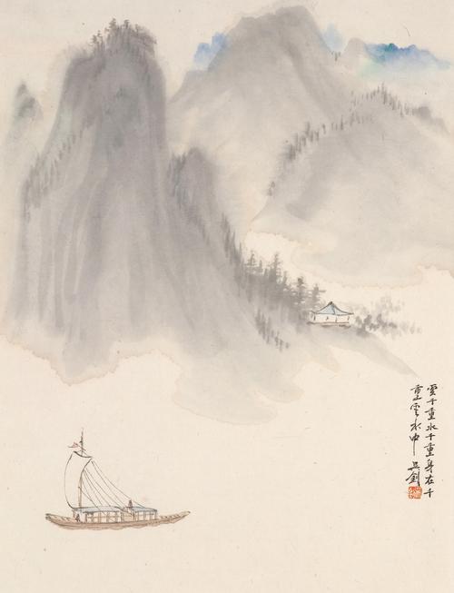 国画山水留白构图示例