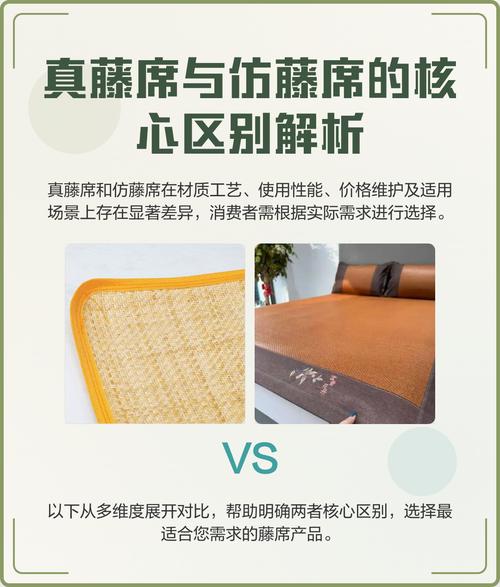 天然藤与仿藤材质对比图，实物细节拍摄