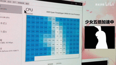 老笔记本装动态主题后任务管理器CPU占用截图