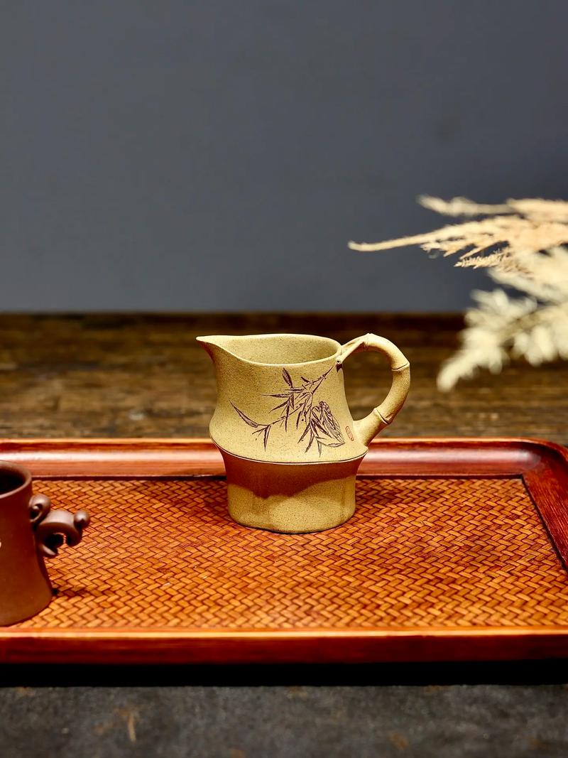 传统竹编茶器公道杯静物摄影