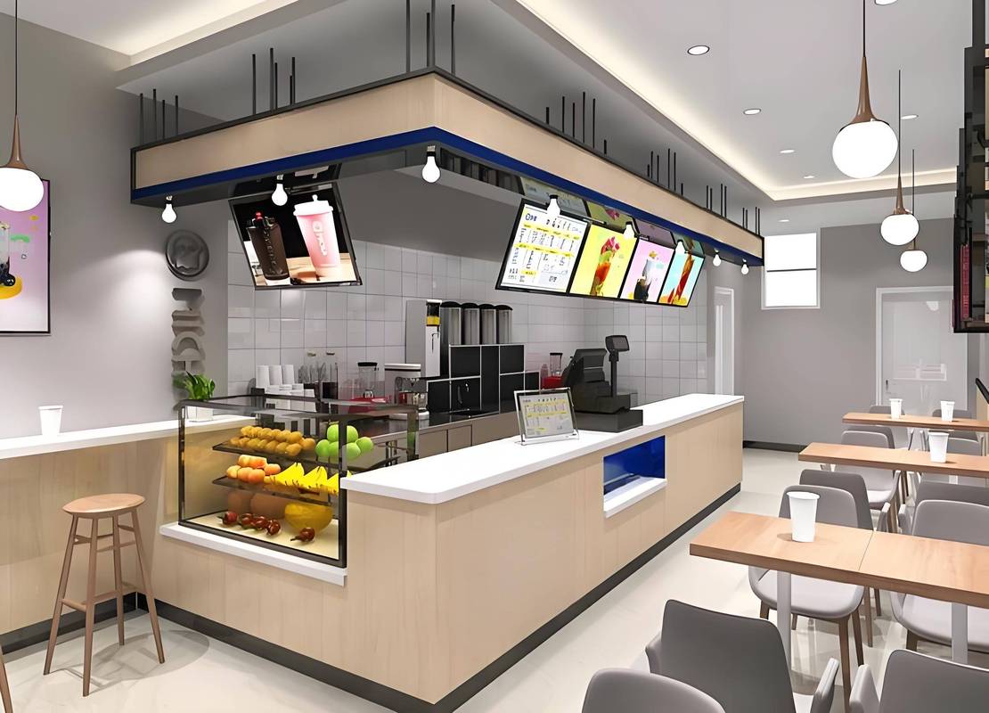 生成式AI输出新式奶茶店设计效果图