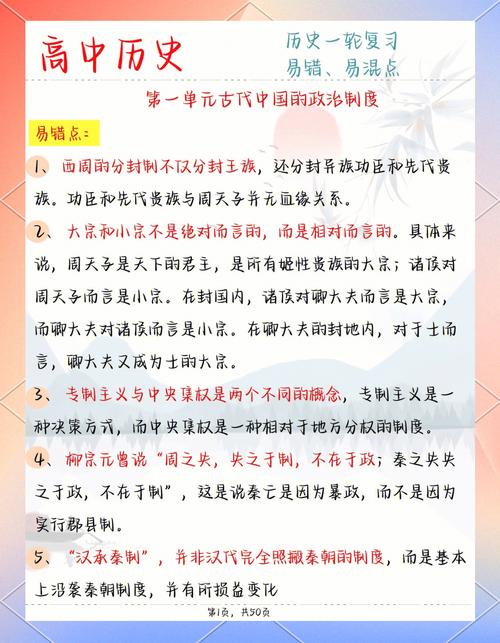 高中历史易混淆知识点对比整理表