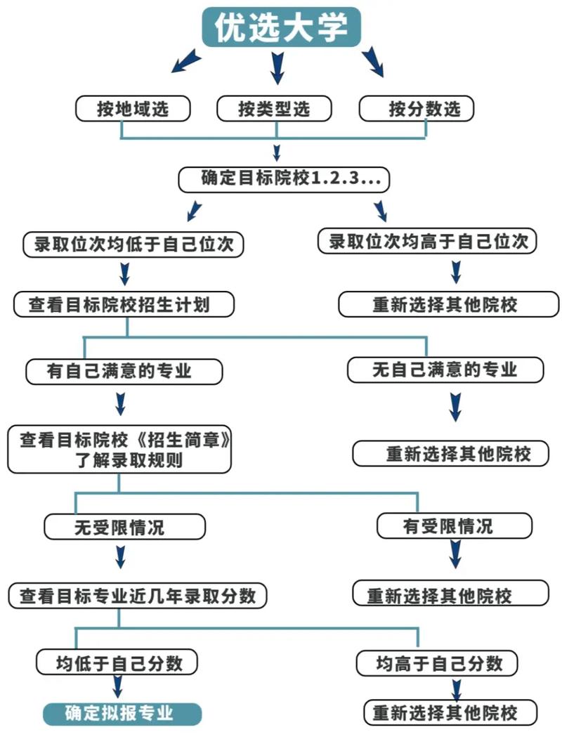 高考志愿填报决策树状图示意图