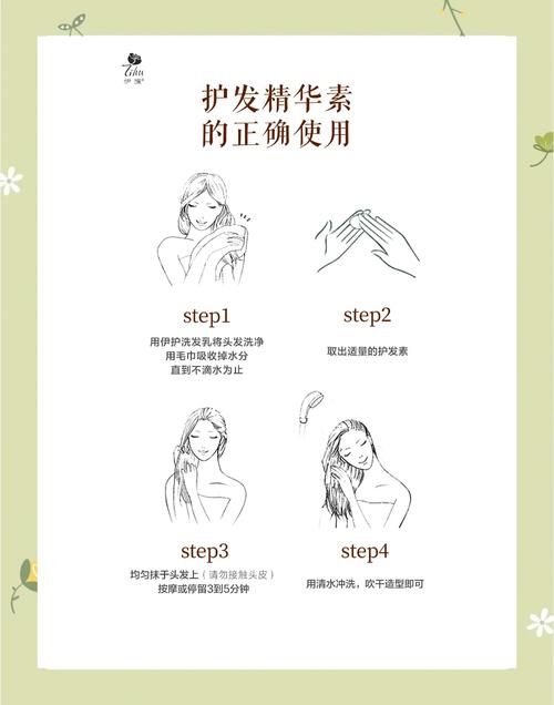 日常洗头护发素涂抹位置示意图