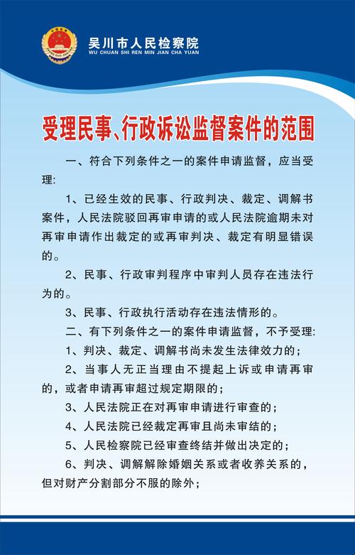 检察机关民事监督受理范围说明图