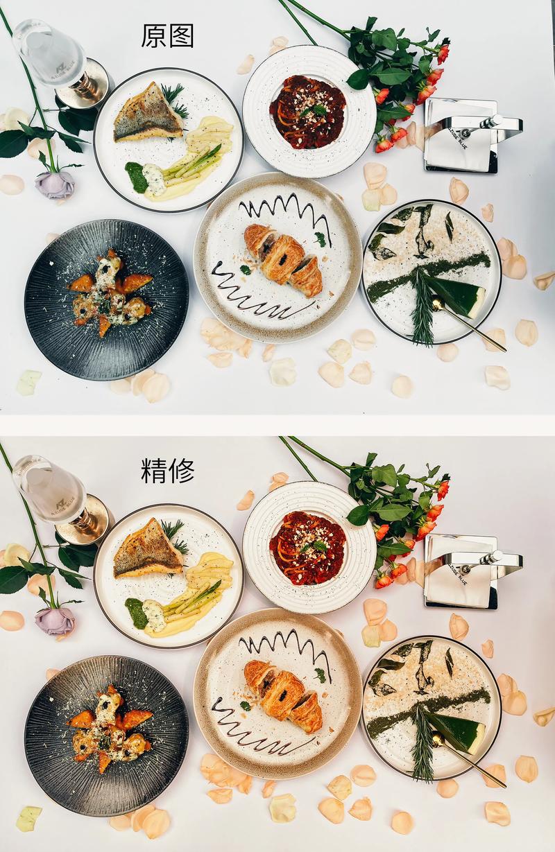 美食教程内容特征片段优化前后对比图