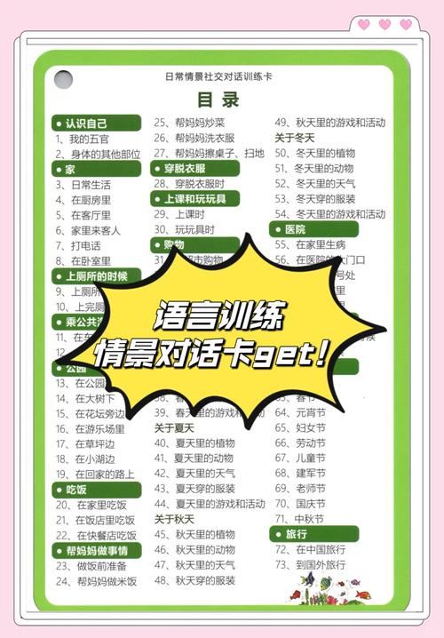 青少年沟通练习情景卡片示例